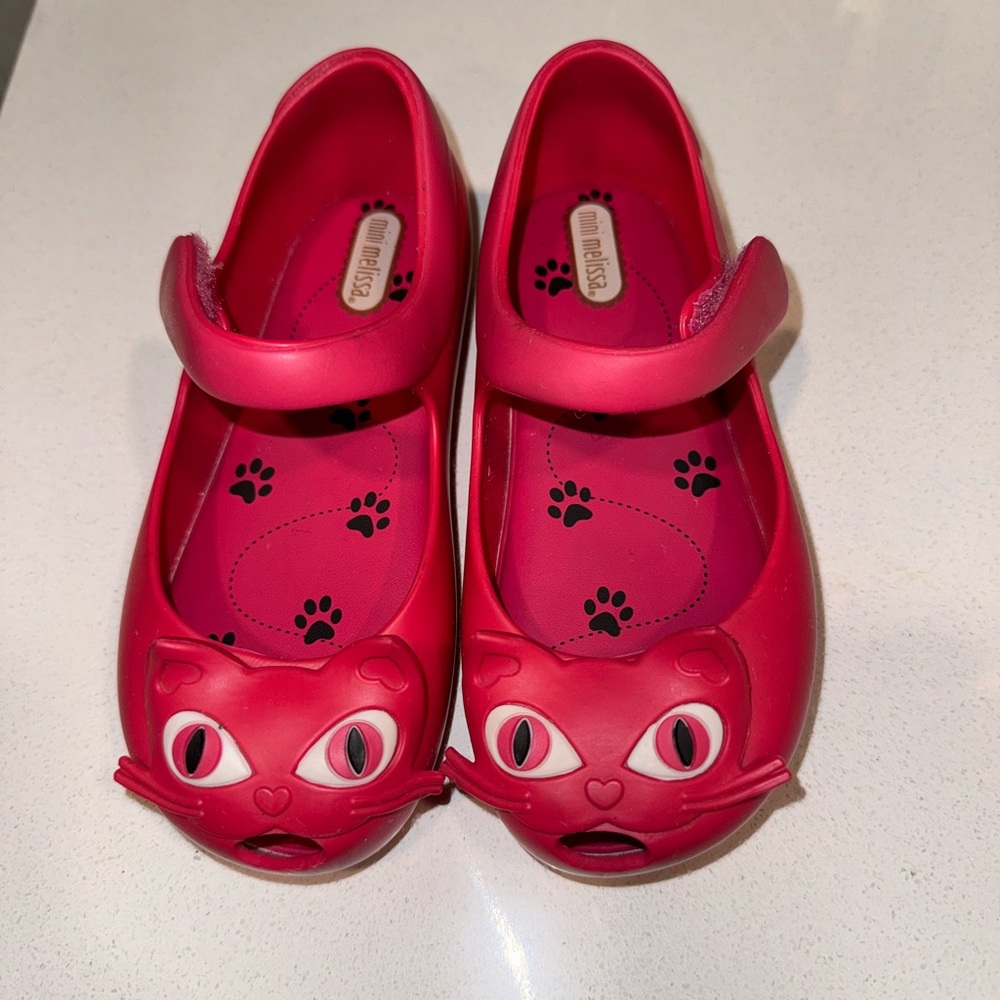 Mini Melissa Mary Jane style shoe cat face